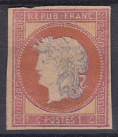 FRANCE : 1876 - ESSAI PROJET GAIFFE 1c CADRE ROSE EFFIGIE GRISE NEUF - A VOIR - COTE 310 € - Proefdrukken, , Niet-uitgegeven, Experimentele Vignetten
