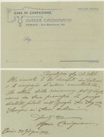 TORINO -CASA DI CONFEZIONE -MARIA CARIGNANO 1914 - Unterricht, Schulen Und Universitäten