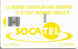 Central African Rep. - Socatel - Logo Yellow, Cn. 8 Digits On Yellow Stripe, Black Schlumberger Logo, SC7, 20Units, Used - Central African Republic