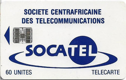 Central African Rep. - Socatel - Logo Blue, With Moreno, (Cn. C4A147090 Red), SC7, 60Units, Used - Central African Republic