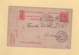 Luxembourg Gare - 1920 - Dippach - Entier Postal - 1907-24 Ecusson