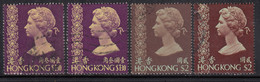 Colour Varities, $1.30 X 2 Diff, Shades, $2 X 2 Diff, Shades, QE2 Definitive, Hong Kong Used 1973 - Usados