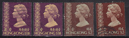 Colour Varities, $1.30 X 2 Diff, Shades, $2 X 2 Diff, Shades, QE2 Definitive, Hong Kong Used 1973 - Oblitérés