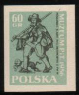 POLAND 1956 OPENING OF POSTAL MUSEUM COLOUR PROOF NHM (NO GUM) Post Man Dog Post Office History Old Costumes - Essais & Réimpressions