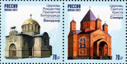 Russia - 2022 - Churches In Vanadzor And Samara - Joint Issue With Armenia - Mint Stamp Set - Neufs