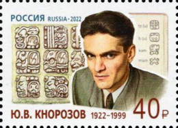 Russia - 2022 - Yuri Knorozov, Linguist, Maya Language Decipherer - Mint Stamp - Neufs