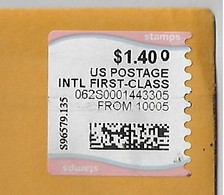 United States Of America USA 2022 Cover From New York To Biguaçu Brazil Meter Stamp ATM Stamps.com - Lettres & Documents