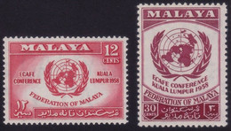 MALAYA 1958 United Nations Sc#85-86 MNH @N318 - Federation Of Malaya