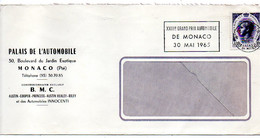 Monaco--1965--lettre MONTE-CARLO  Pour ????..timbre Seul Sur Lettre, Cachet  23ème Grand Prix Automobile 30-05-1965 - Cartas & Documentos