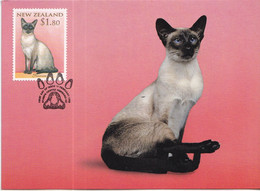 Siamese Cat - Maximum Card 1998 New Zealand - Covers & Documents