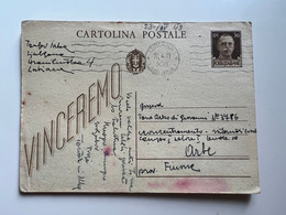 ITALY WWII 1943 Sent From LUBIANA To ARBE (RAB) Postal Stationery (No 1896) - Lubiana