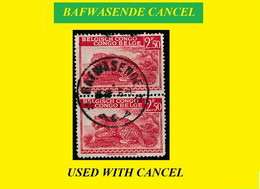 1945 (°) BAFWASENDE BELGIAN CONGO / CONGO BELGE CANCEL STUDY [3] COB 241 TWO STAMPS LEOPARD SELECTION - Variétés Et Curiosités