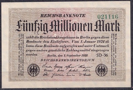 Germany - 1923 - 50 000 000 Mark  - Wmk  Small Circles.. R108h.. UNC - 50 Mio. Mark