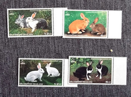 THAILANDE Lapins, Lapin, Rabbit, Conejo.Thaipex'99 Yvert 1873/76 ** Neuf Sans Charnière - Conigli