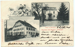 MENZIKEN Unterdorf Gasthaus Zum Sternen Bank Phot. P. Kopp Reinach-Menziken Gel. 1904 N. Herisau - Reinach