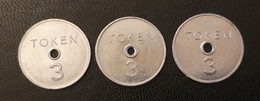 Série De 3 Jetons De Nécessité Britanniques De Métro, Bus - Années 70 "National Transport Tokens" Tickets De Métro, Bus - Monétaires/De Nécessité