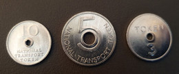 Série De 3 Jetons De Nécessité Britannique De Métro Ou Bus, Fin Années 60 " National Transport Tokens" Ticket De Métro - Monetari/ Di Necessità
