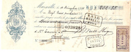 Traite Commerciale Illustrée De La Société Borello Et Hugues De Marseille  Datée Décembre 1883 - 1800 – 1899