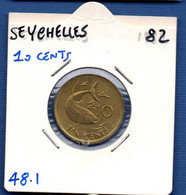 SEYCHELLES - 10 Cents 1982 -  See Photos - Km 48 - Seychelles