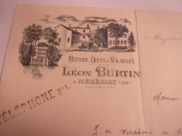 1905 MEZERIAT AIN LEON BURTIN BEURRE OEUFS VOLAILLES - Agriculture