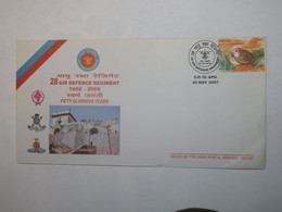 INDIA 28 AIR DEFENCE REGIMENT 1956-2006 FIFTY GLORIOUS YEARS COVER 2007 - Usati