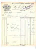 Facture Illustrée Des Denrées Coloniales En Gros L. Mottet Et Cie à Genève Succursale De Thonon En 1927 - Alimentaire