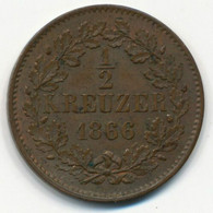 GERMANY, DEUTSCHLAND - 1/2 Kreuzer (Baden) 1866. (D247) - Autres & Non Classés