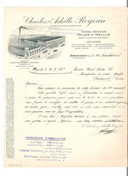 Facture Illustrée Aux Usines De Tissages Mécaniques Toiles Et Treillis Charles Rogeau à Armentières Rue Nationale 1926 - Lebensmittel