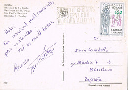 48425. Postal VATICANO 1980. Solgan  Santo Sepulcro Aleluya. SAN BASILIO. Basilica San Paolo - Lettres & Documents
