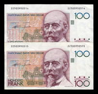 Bélgica Belgium Pareja 100 Francs ND (1982-1994) Pick 142a(5) Mbc+ Vf+ - 100 Frank