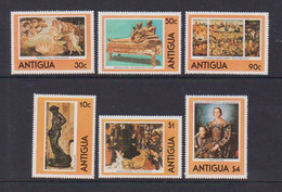 ANTIGUA    1980    Famous  Works  Of  Art   Set  Of  6    MNH - 1960-1981 Autonomie Interne