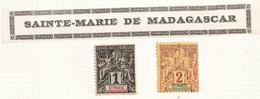 Sainte Marie De Madagascar YT 1, 2 N* - Unused Stamps