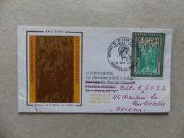 Enveloppe Premier Jour First Day Cover Fresques De La Maison Des Vallées 18 Septembre 1971 Andorre-la-Vieille - Briefe U. Dokumente