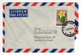 1963. YUGOSLAVIA,SERBIA,KIKINDA,AIRMAIL COVER TO GERMANY,HYPERICUM STAMP - Luchtpost