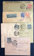 Tunisie, Lot De 5 Enveloppes Diverses (B4141) - Briefe U. Dokumente