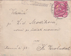 383-34Brief Van Pilsen Nach Vinohradech. Zensurstempel: K.u.K. Militairzensur Pilsen 3 - Omslagen