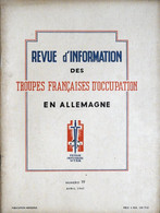 REVUE D’INFORMATION DES TROUPES FRANÇAISES D’OCCUPATION EN ALLEMAGNE N° 19 04-1947 BAAD-MITTELBERG 24e RA T’GUTTA 1er RI - French