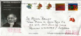 USA: Letter 2022 GEORGE MORRISON : Native American Art :(Abstract Landscapes), Sent To Andorra (Principat) - Briefe U. Dokumente