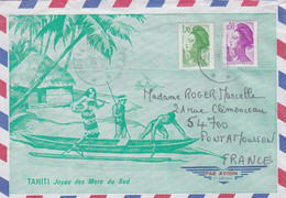 Lettre Par Avion Illustrée (Pirogue) Obl. Poste Aux Armées Le 19/11/85 Sur TP N° 2184, 2318 Marianne De La Liberté - Covers & Documents