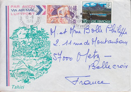 Lettre Par Avion Illustrée (Pirogue) Obl. Papeete RP An 1 Le 10/19/79 Sur N° 97, 121 - Covers & Documents