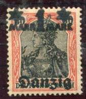 DANZIG 1920 (1 Nov.) 1 Mk Surcharge,without Burelage MNH / **.  Michel 41 III - Ungebraucht