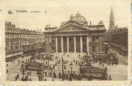 BELGIUM BRUXELLES - LA BOURSE MARKET BUILDING, ARCHITECTURE, TRAM, PEOPLE, CARS - Markets