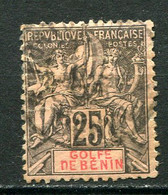 24653 BENIN N°27° 25c. Noir S. Rose Type Groupe  1893  B/TB - Used Stamps