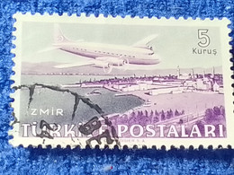 TÜRKİYE- 1940-50-    5K.    UÇAK PULLARI   DAMGALI - 1934-39 Sandjak D'Alexandrette & Hatay