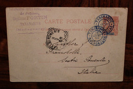 1908 Madagascar Grupo Esperantista Esperanto Sestri Ponente Italie Cover Entier Carte Postale Cpa Groupe - Cartas & Documentos