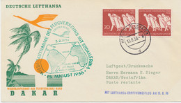 BUNDESREPUBLIK 15.8.1956, 10 Jahre Vertreibung MeF A. Kab.-Erstflug Wiederaufnahme Des Flugverkehrs Mit Südamerika M. - Briefe U. Dokumente