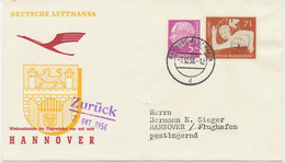 BUNDESREPUBLIK 7.10.1956, Extrem Selt. Kab.-Inlands-Erstflug Der Dt. Lufthansa Mit DC3 "HAMBURG - HANNOVER" (Haberer 115 - Briefe U. Dokumente