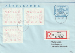 Norwegen - Brief-Aerogramm-Automatenmarken-Einschreiben - Lettres & Documents