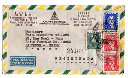 BRESIL --1963--lettre Recommandée  SAO PAULO  Pour NANTERRE-92 (France )  , Timbres  Sur Lettre...cachet - Brieven En Documenten