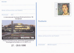 OSNABRUCK PHILATELIC EXHIBITION, PAINTING, PC STATIONERY, ENTIER POSTAL, 1996, GERMANY - Cartes Postales - Neuves